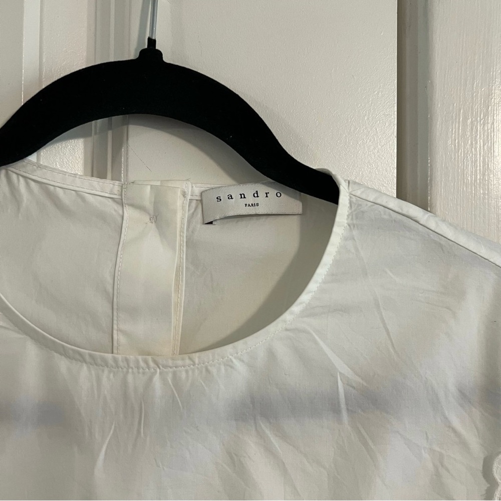 Sandro Lace Cotton Blouse, M - Picture 5 of 9